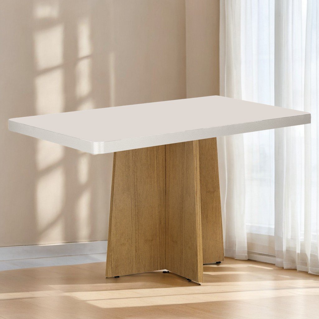 Mesa Jade 120 (Tampo 40 mm) Cinamono/Off White - VALDEMÓVEIS