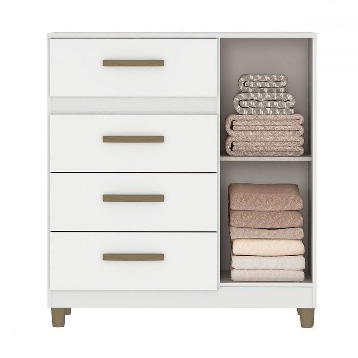 Cômoda 4 Gavetas com Sapateira Leme CO240 Branco - FELLICCI - Imagem 2