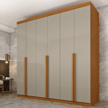 Guarda-Roupa 6 Portas Joinville/Andorra 2,18 m Cinamono/Off White - TCIL