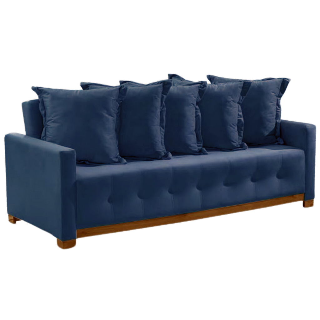 Sofá Cama Feeling 2,05 m Veludo Azul - INNOVE ESTOFADOS - Imagem 3