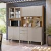 Kit Cozinha Amora 1,98 m Amêndola/Nude Prime TX – DEMÓBILE