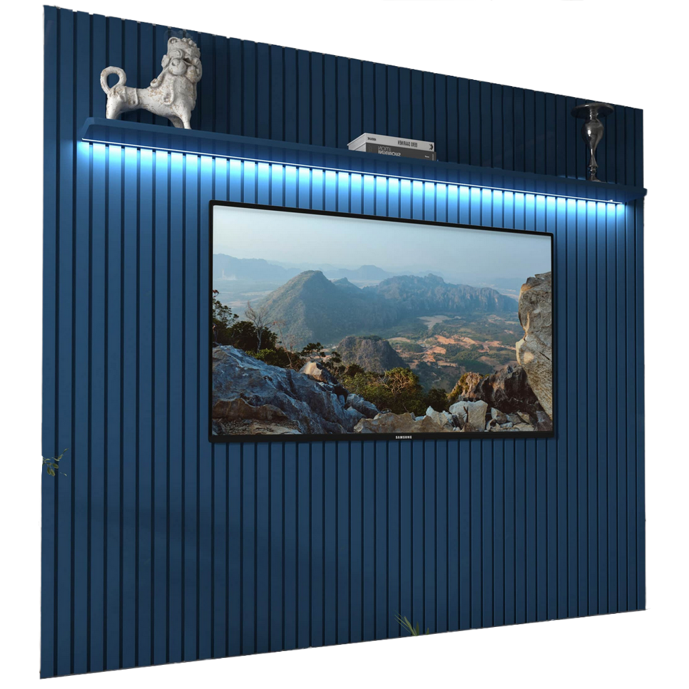 Painel até 85″ Nobre Ripado 230 Azul – GELIUS - Imagem 3