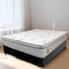 Colchão Casal New York D33 + Base Box Simples Corino Preto – ECOTEC + BIOSTAR