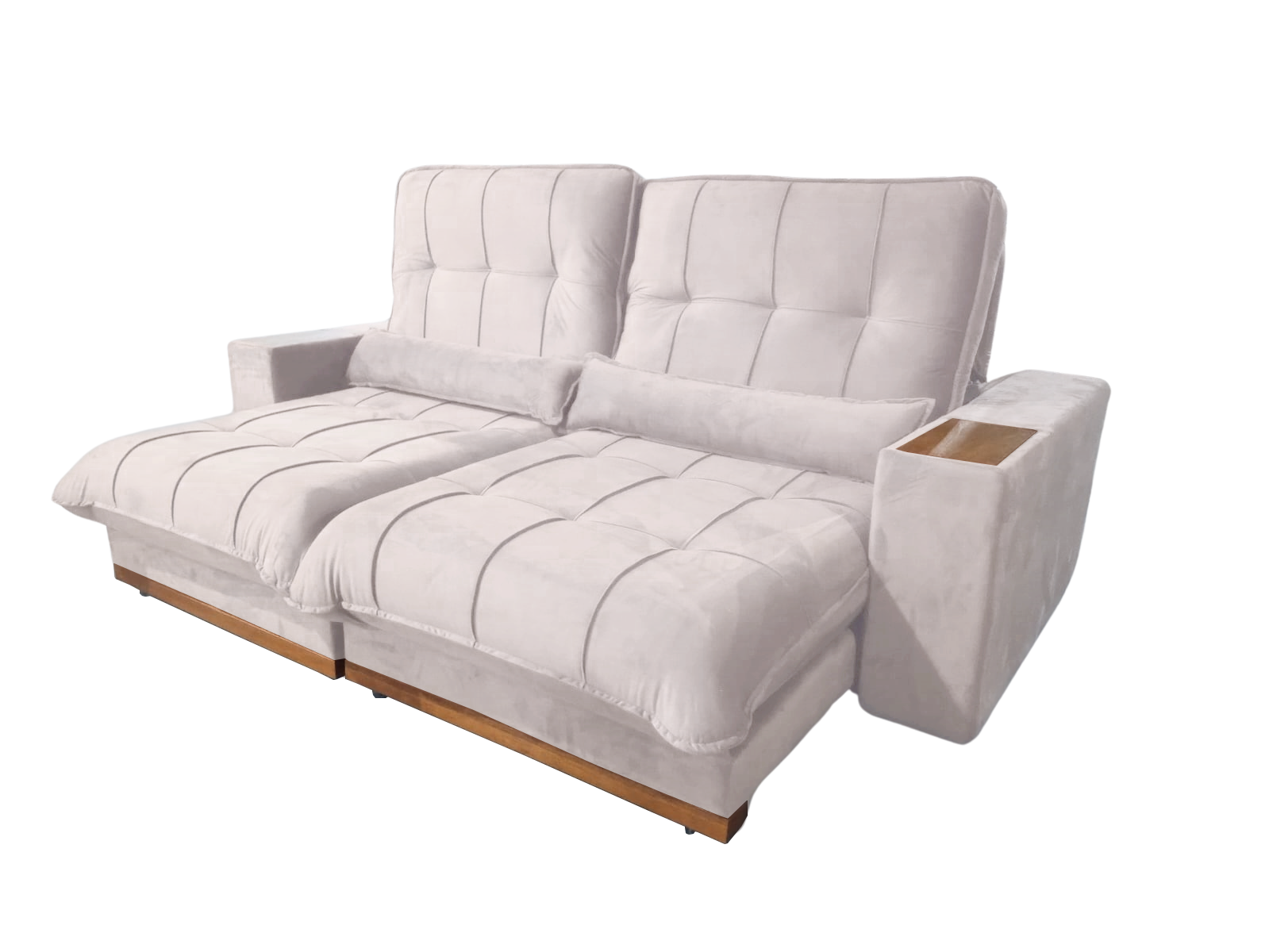 Sofá Retrátil e Reclinável Azarro 2,50 m Bege – ZARAT ESTOFADOS - Imagem 2