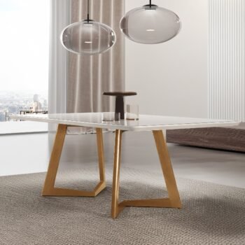 Mesa Miami 160 Canela/Off White - SALA VIP MOVELARIA