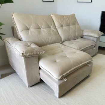 Sofá Retrátil e Reclinável Corvette 2,90 m Bege - D'VITRINE ESTOFADOS(PROMOÇÃO)