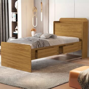 Cama Solteiro Baú Tamires Nature - MADEC/VJ MÓVEIS