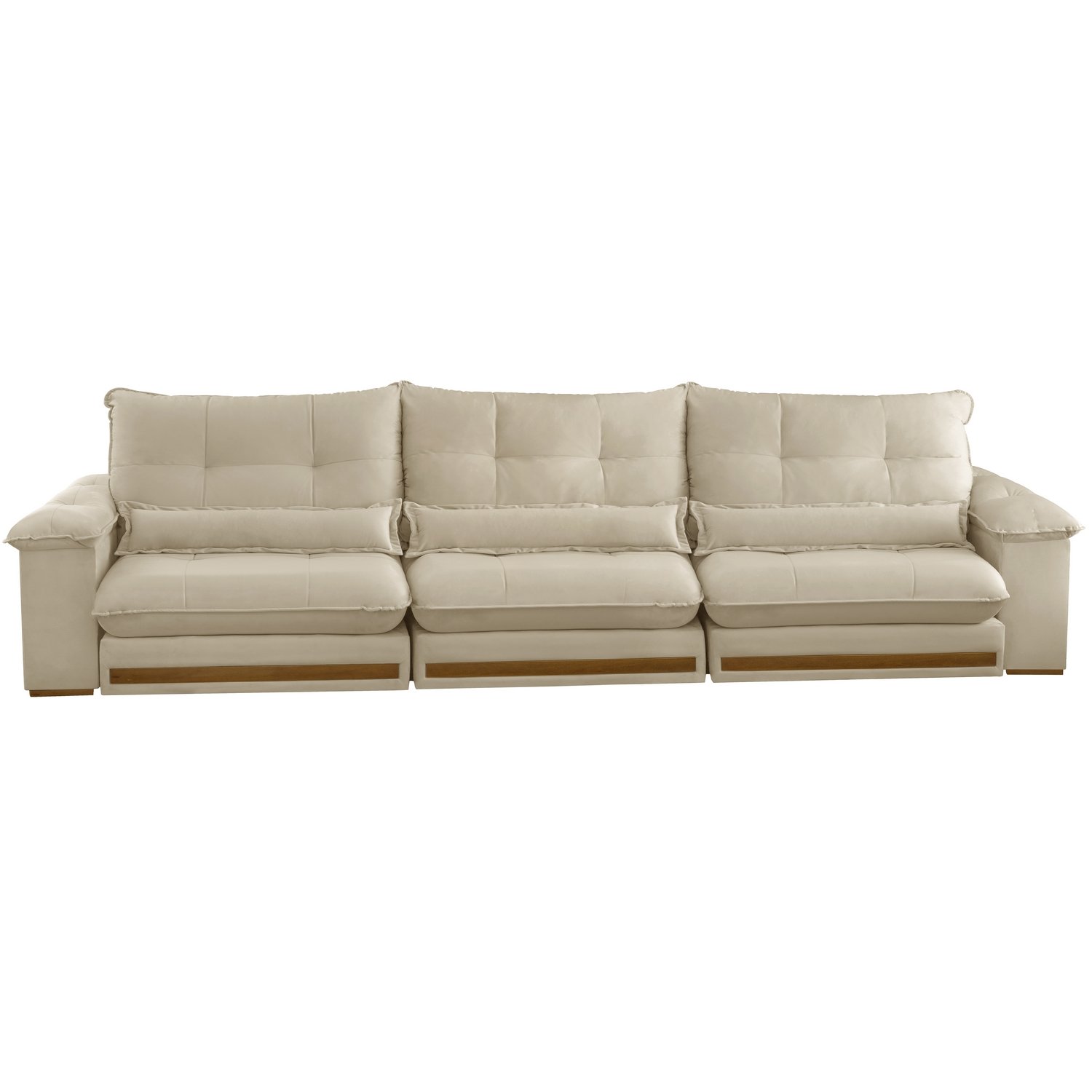 Sofá Retrátil e Reclinável Qatar 3,50 m Veludo Marfim B015 - TREVO ESTOFADOS - Imagem 5