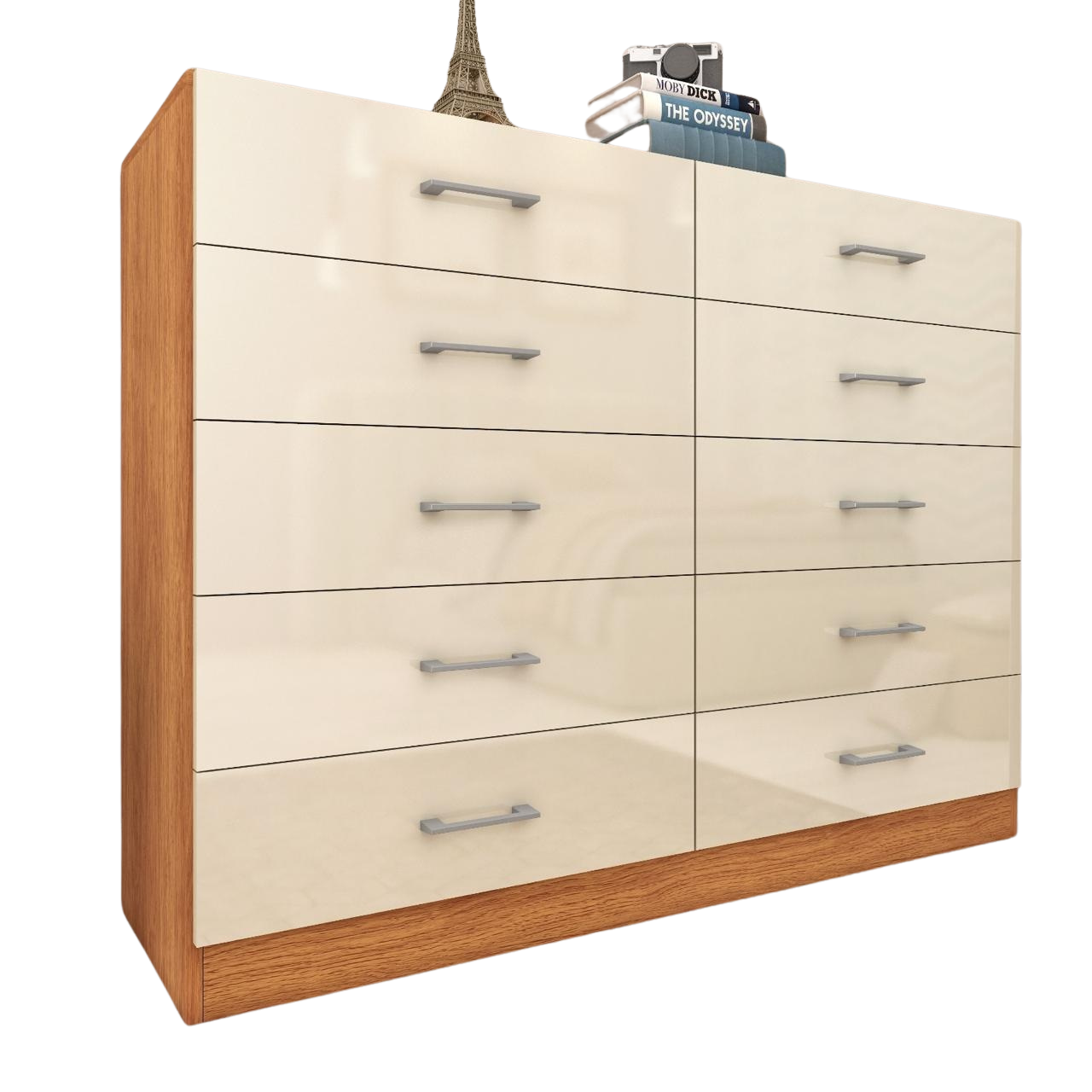 Cômoda 10 Gavetas Caribe Cinamono/Off White – FELLICCI - Imagem 3