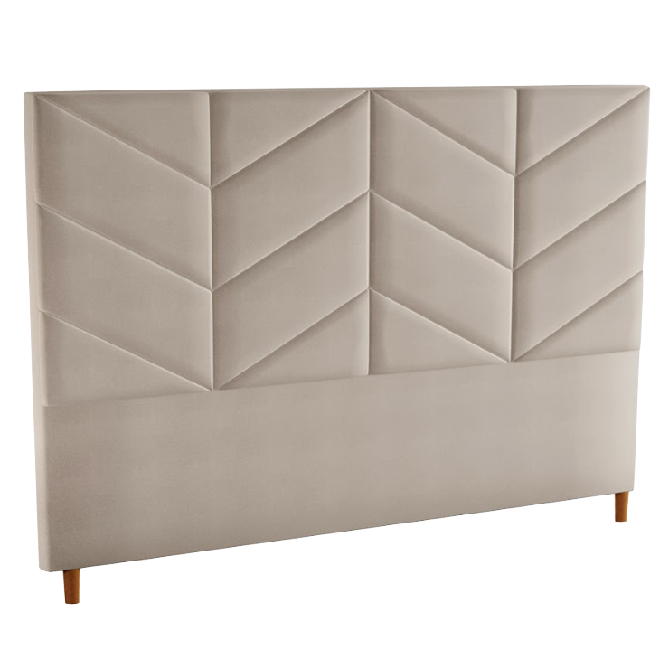 Cabeceira Casal Berlim Veludo Bege B015 - LARMÓVEIS/TREVO ESTOFADOS - Imagem 2