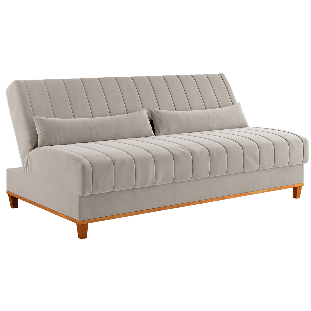 Sofá Cama Luna/Duna 1,80 m Veludo Marfim - VIERO MÓVEIS - Imagem 3