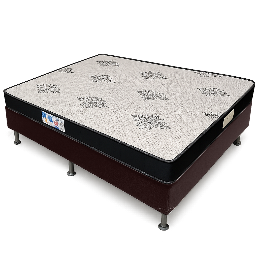 Colchão Casal Light D20 + Base Box Simples Corino Marrom – ECOTEC + BIOSTAR - Imagem 2