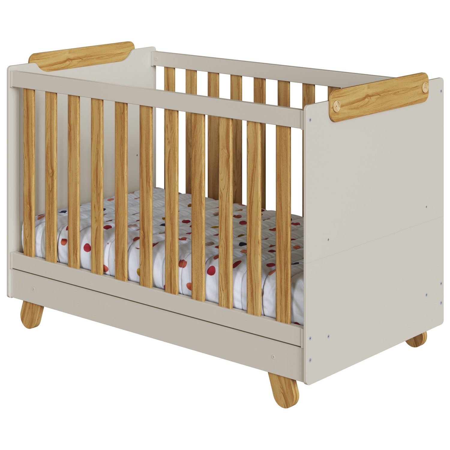 Berço Americano Pingo Off White/Amêndoa - PEROBA MÓVEIS - Imagem 5