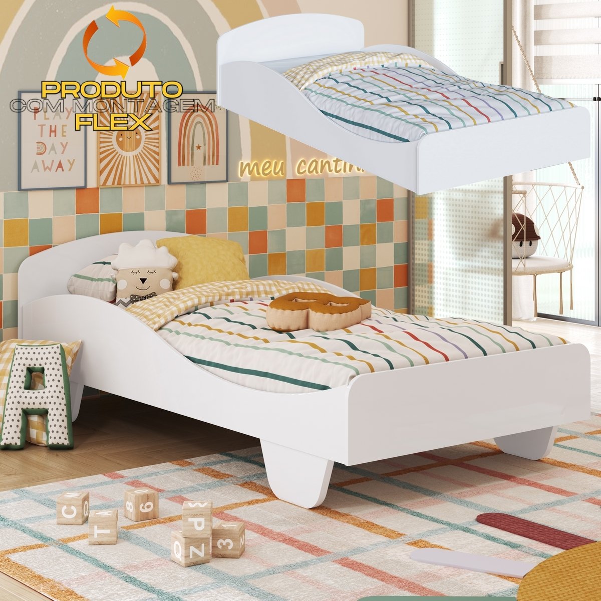 Cama Solteiro Sol Branco Brilho - PEROBA MÓVEIS