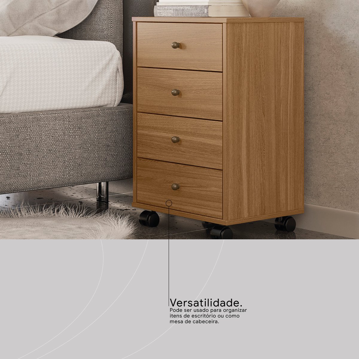 Gaveteiro Office Presence Amêndola Touch – DEMÓBILE - Imagem 4