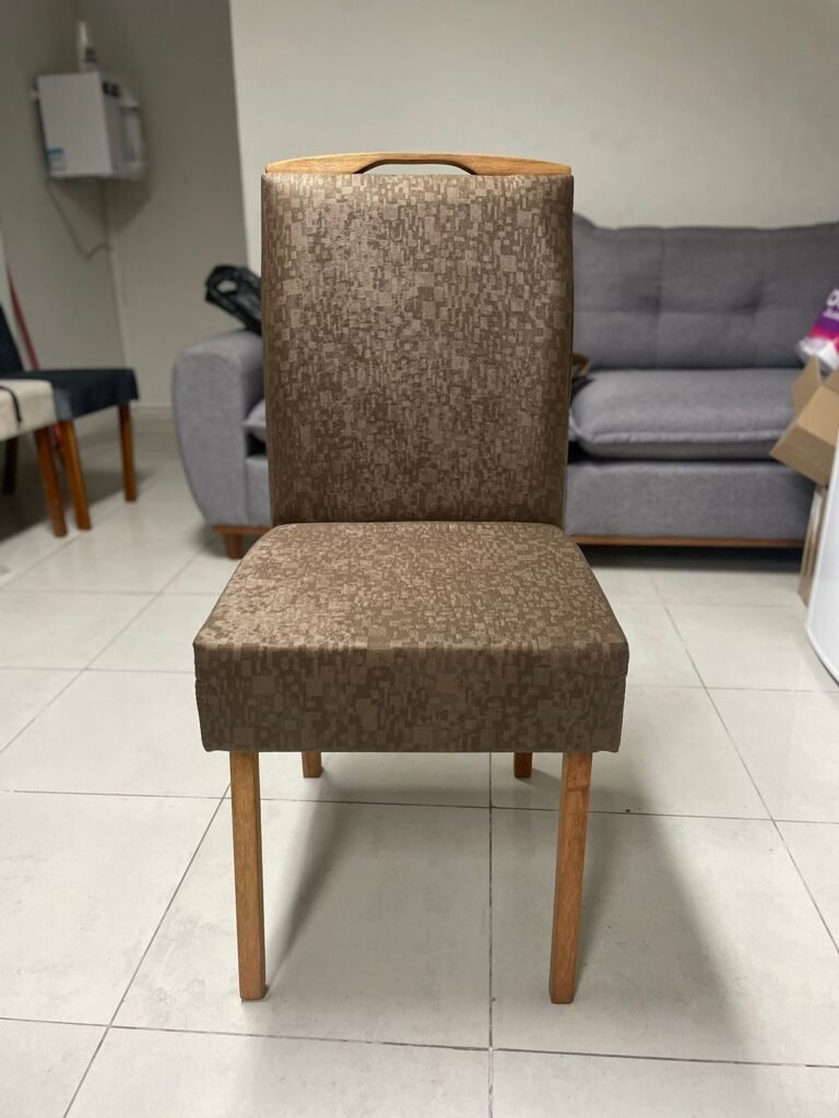 Mesa Salinas/Helô/Los Angeles 90 Cinamomo/Off White com 4 Cadeiras Priscila Veludo Marrom 1015 – CEL MÓVEIS + CARVALHO DECOR - Imagem 2