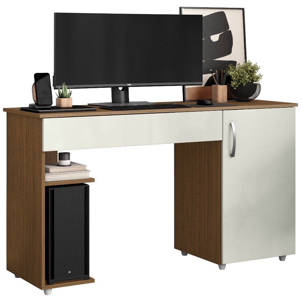 Escrivaninha 1 Porta e 1 Gaveta Atacama/Off White - ARAMÓVEIS - Imagem 4