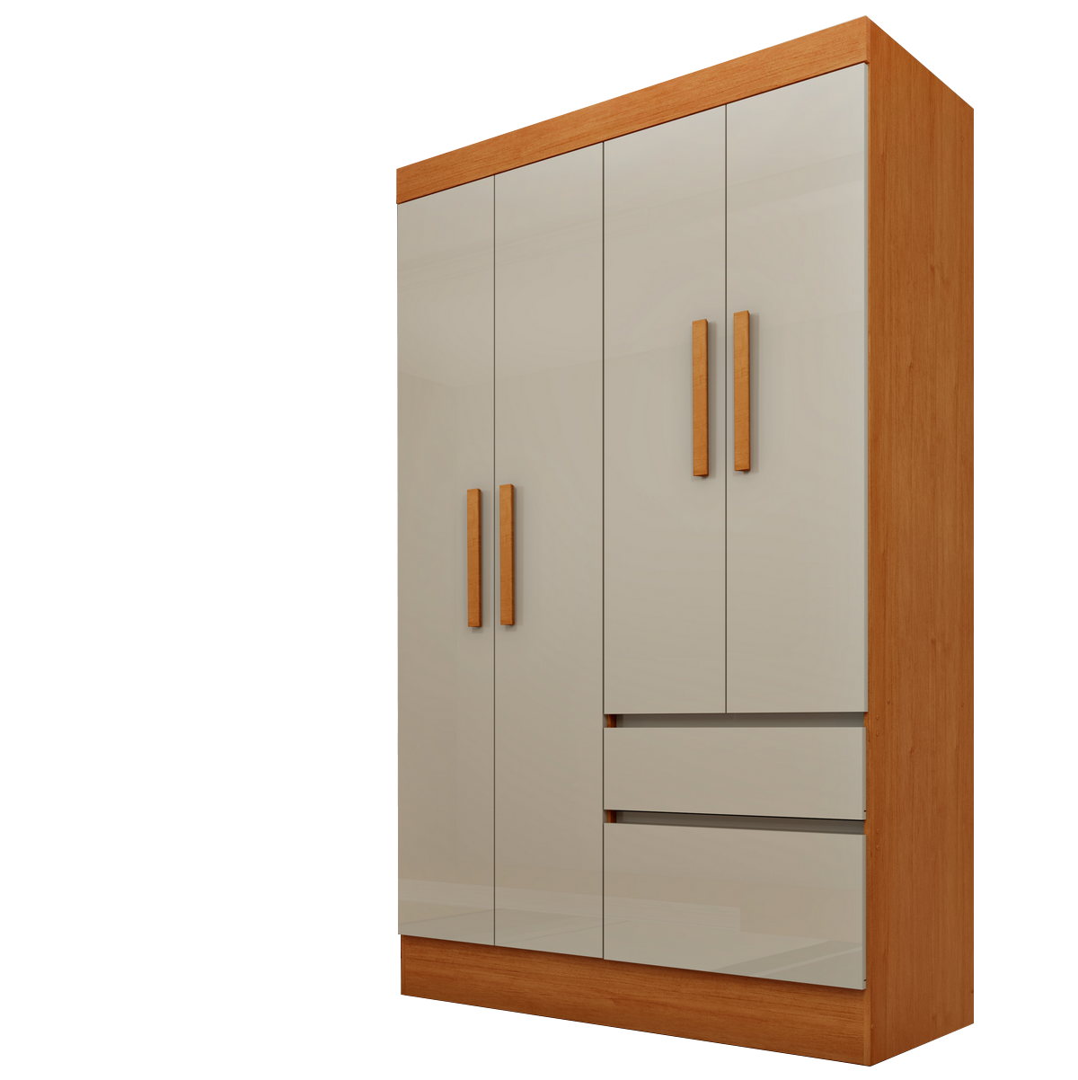 Guarda-Roupa 4 Portas Oregon/Belize 1,08 m Cinamono/Off White - TCIL - Imagem 5
