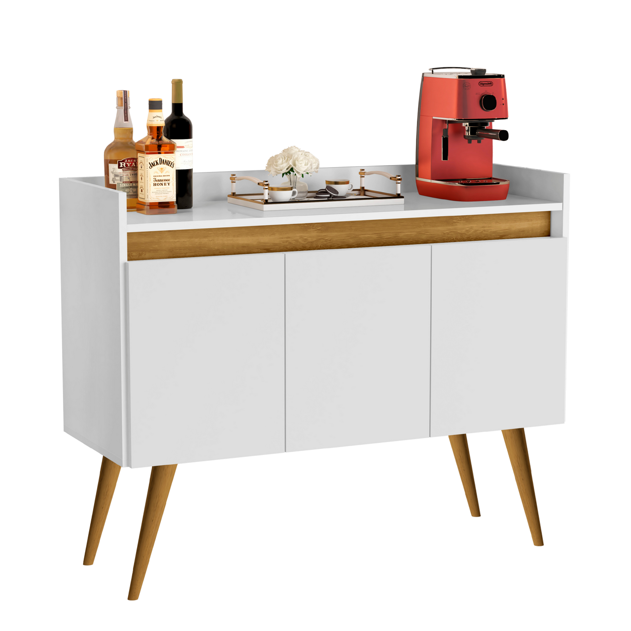 Buffet 3 Portas Gold Branco/Mel/Branco – MÓVEIS PRIMUS - Imagem 6