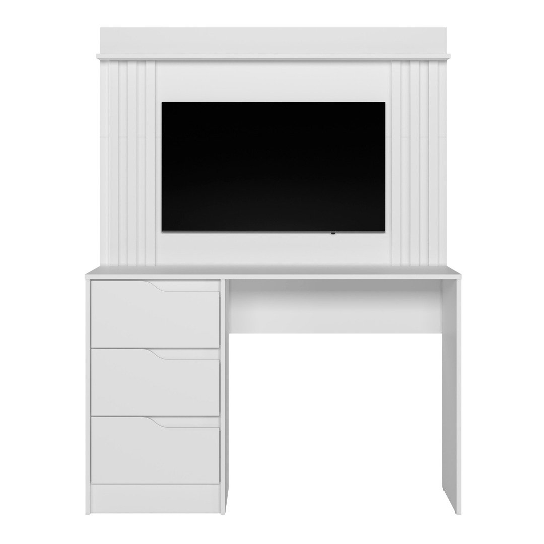 Escrivaninha com Painel Doble Branco Fosco - MÓVEIS ALBATROZ - Imagem 3