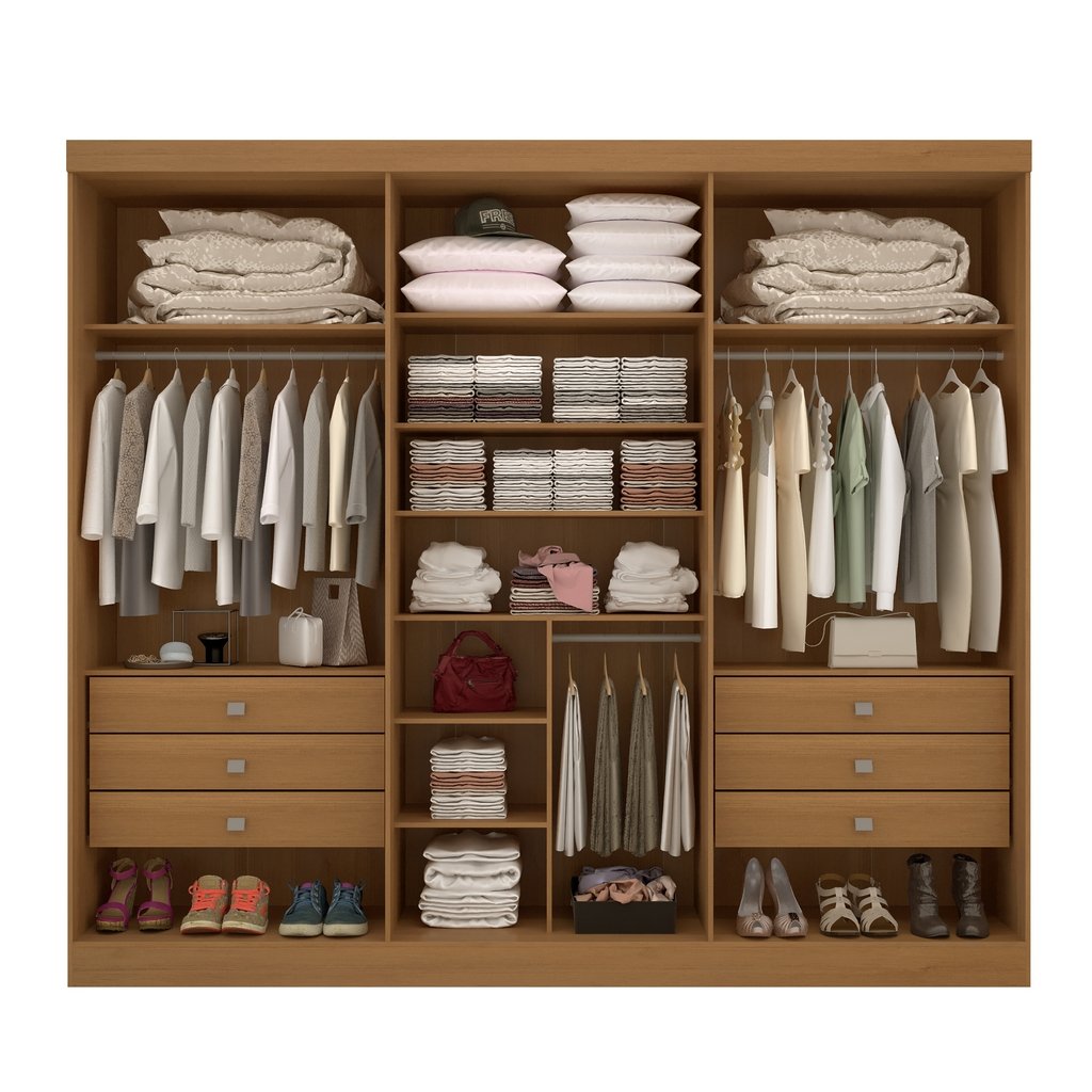 Guarda-Roupa 6 Portas Da Vinci + Cômoda Ipanema Cinamono/Off White – D’DORO MÓVEIS - Imagem 3