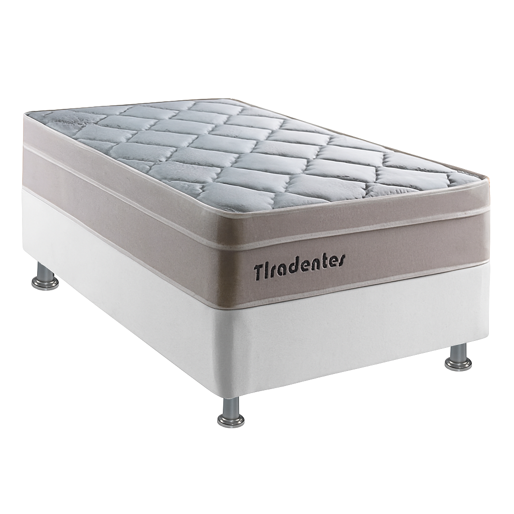 Colchão Solteiro Tiradentes D28 + Base Box Simples Corino Branco – COLCHOMINAS + BIOSTAR - Imagem 2