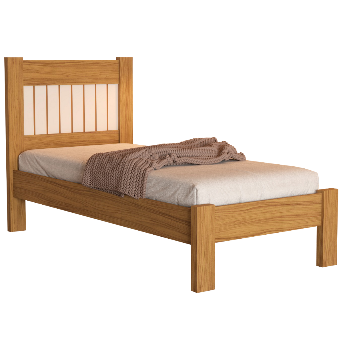 Cama Solteiro Bela Nature/Off White - MADEC/VJ MÓVEIS - Imagem 2