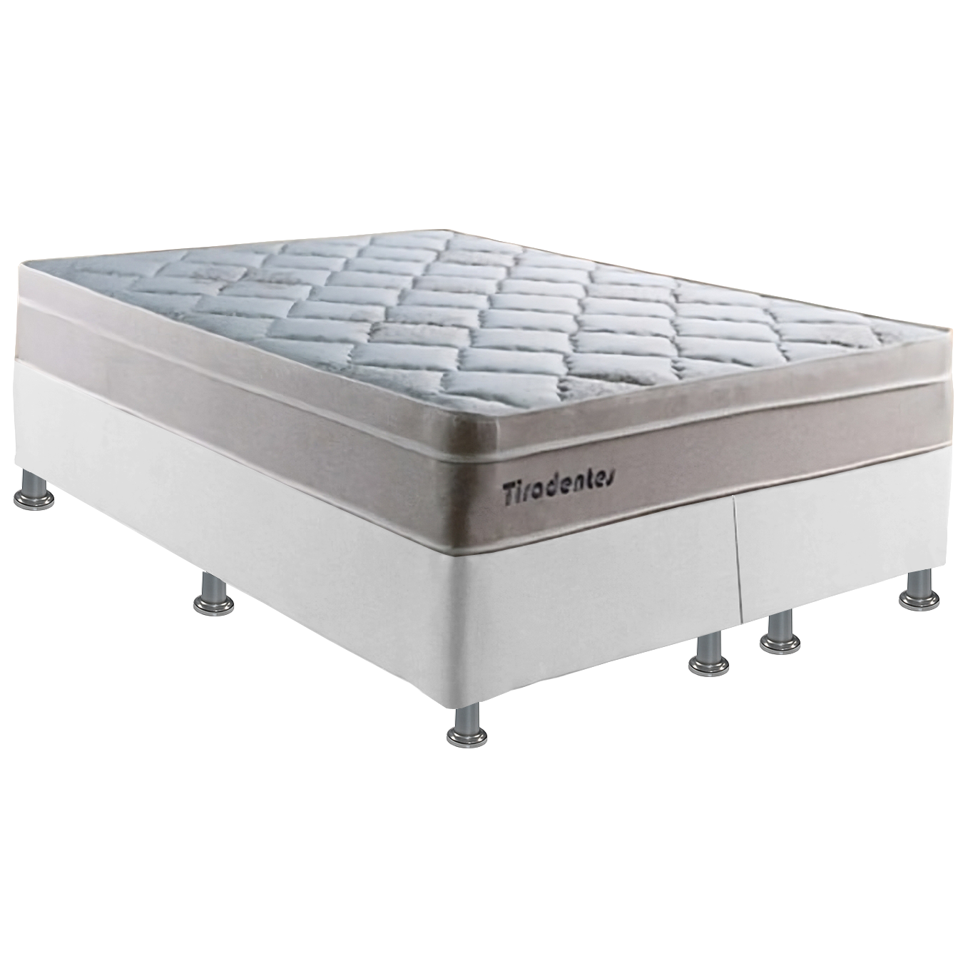 Colchão Queen Tiradentes D28 + Base Box Simples Corino Branco – COLCHOMINAS + ALTO NÍVEL CAMAS E COLCHÕES - Imagem 2
