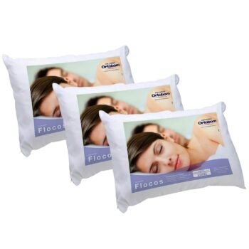 Kit 3 Travesseiros Flocos Conforto C15 - ORTOBOM