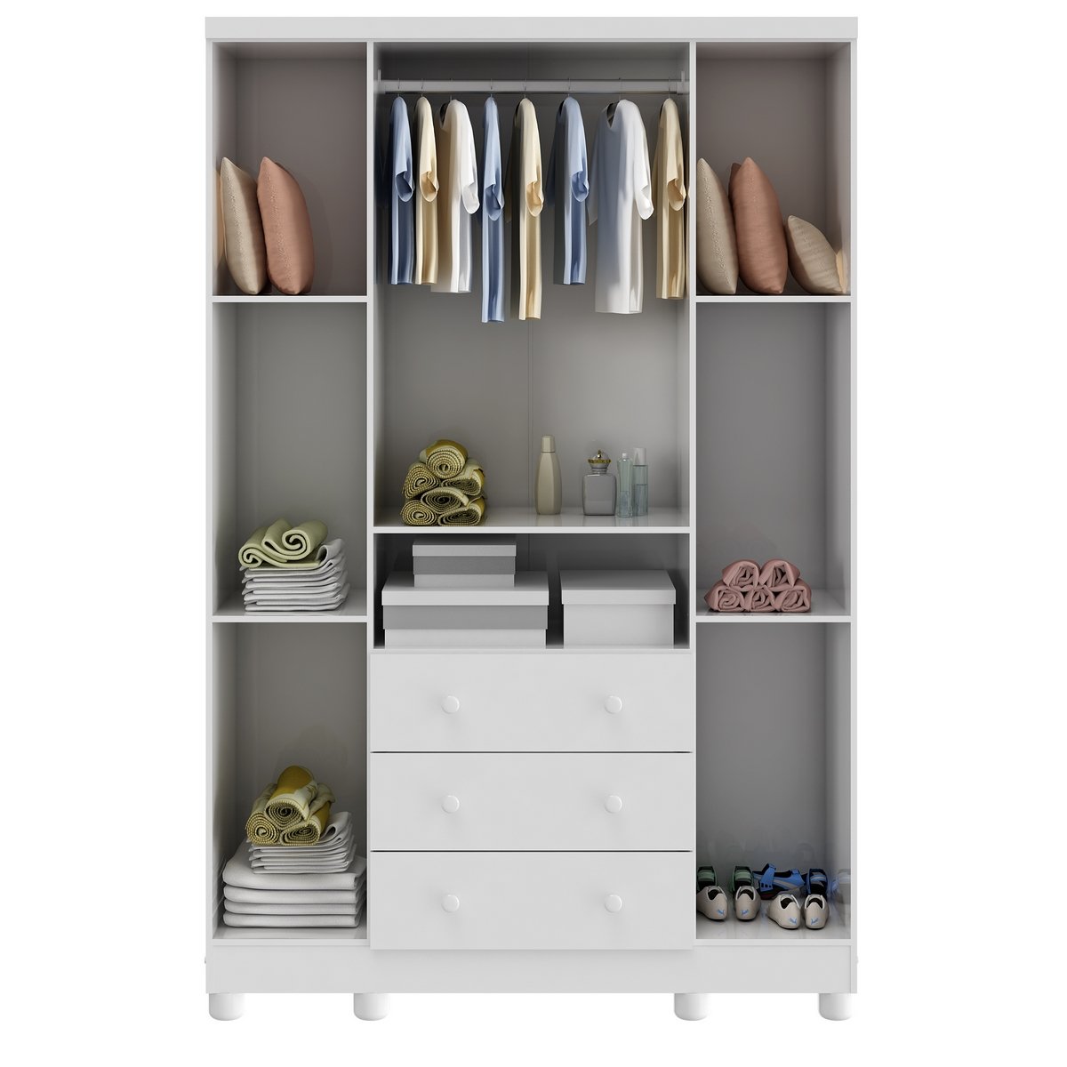 Guarda-Roupa 4 Portas Tedy Branco Brilho - PEROBA MÓVEIS - Imagem 5