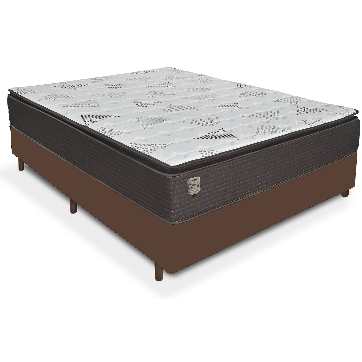 Colchão Casal Ravena D26 + Base Box Simples Corino Marrom - UMAFLEX + BIOSTAR - Imagem 2