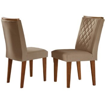 Kit 2 Cadeiras Jade Imbuia/Linho Turim 07 - RUFATO