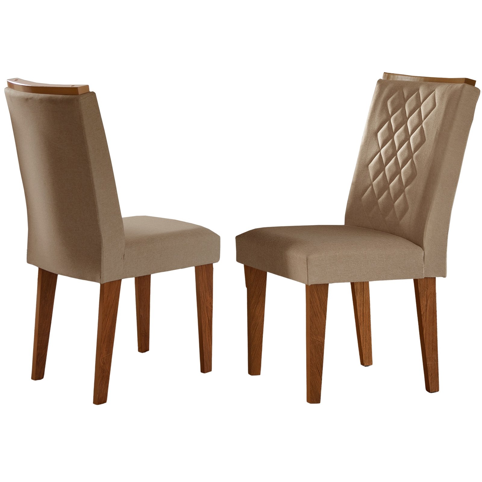 Kit 2 Cadeiras Jade Imbuia/Linho Turim 07 - RUFATO