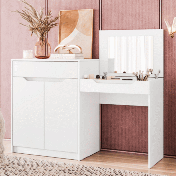 Penteadeira/Escrivaninha Trend Branco Fosco - MÓVEIS ALBATROZ