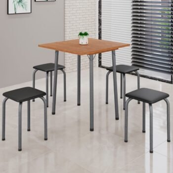 Mesa Dobrável Luana Cinamono/Martelado Prata - SOMA TUBULARES