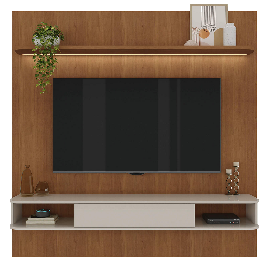 Painel até 75" Belluno Cinamono/Off White - ARTELY - Imagem 2