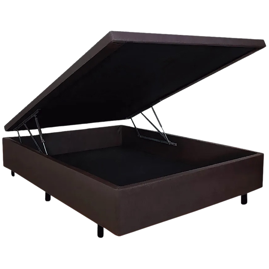 Base Box Casal Baú Corino Marrom - ALTO NÍVEL CAMAS E COLCHÕES - Imagem 3