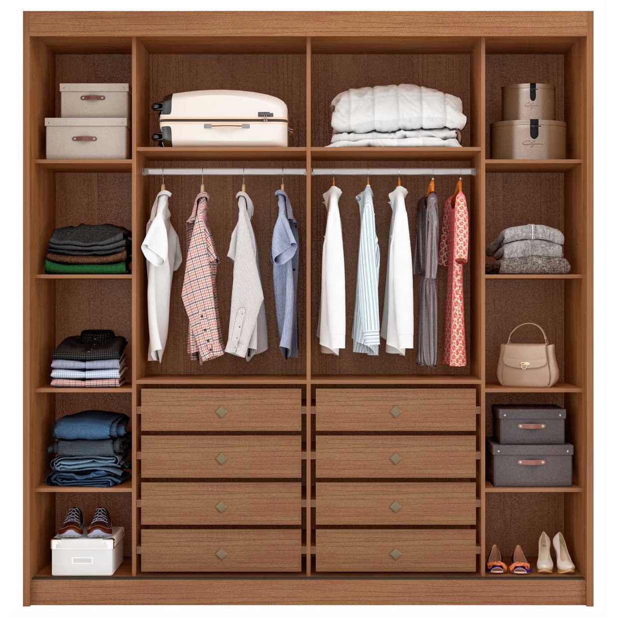 Guarda-Roupa 2 Portas Versatto 2,082 m Cumaru/Fendi/Cumaru - NOVO HORIZONTE - Imagem 3