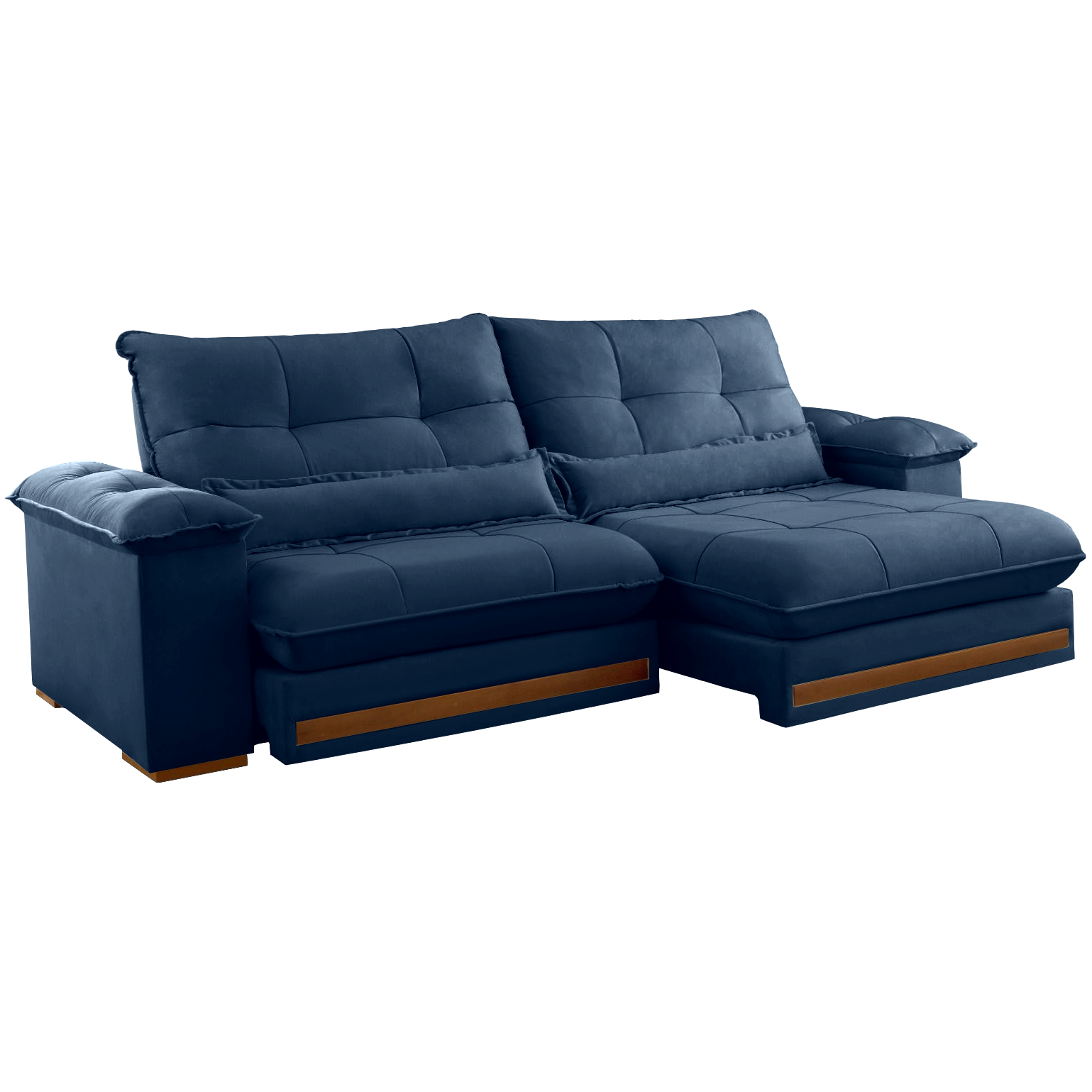 Sofá Retrátil e Reclinável Qatar 2,50 m Azul B024 - TREVO ESTOFADOS - Imagem 3