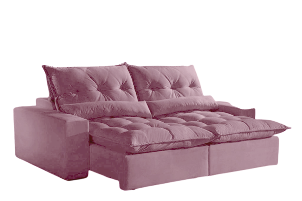 Sofá Retrátil e Reclinável Avalon 2,30 m Rosé - IMPÉRIO ESTOFADOS - Imagem 2