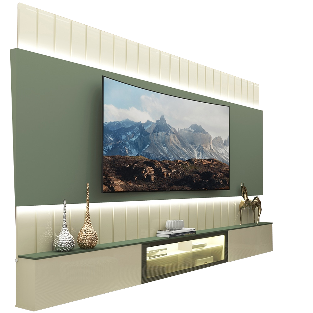 Home Suspenso até 85″ Soberano Reflecta 260 Off White/Verde Floresta – GELIUS - Imagem 2
