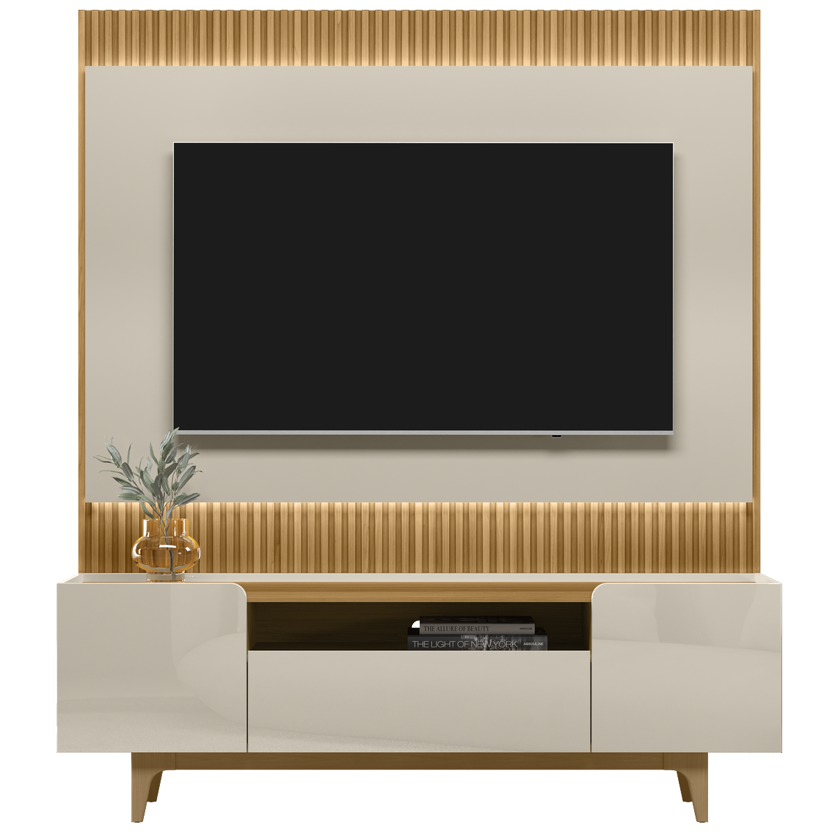 Painel até 70" São Paulo 1.8 + Rack Orlando Tauari/Off White – LINEA BRASIL - Imagem 5