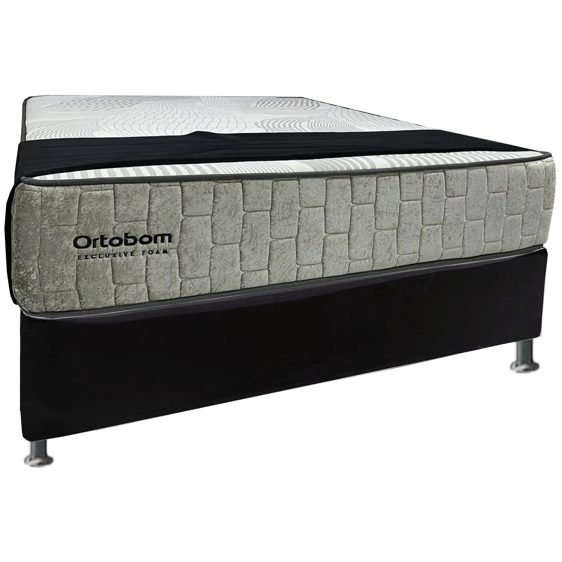 Colchão Casal Exclusive Foam D33 + Base Box Simples Corino Preto – ORTOBOM + BIOSTAR - Imagem 4