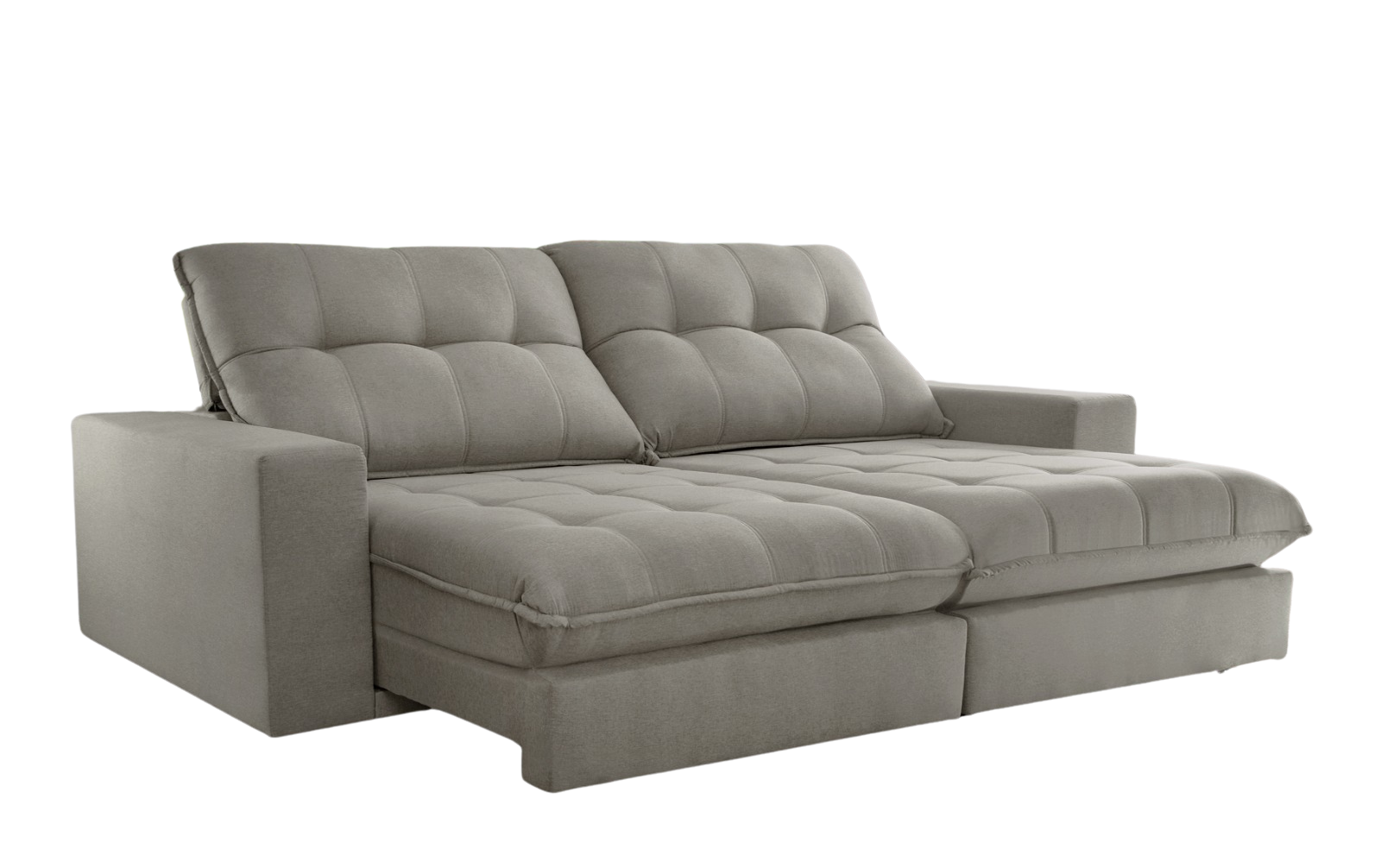 Sofá Retrátil e Reclinável Dublin 2,50 m Linho Prata - TEIXEIRA ESTOFADOS - Imagem 2