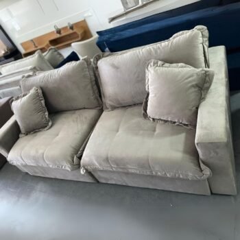 Sofá Retrátil S-100 2,30 m Veludo Capuccino 1192 – SUPREMA ESTOFADOS(PROMOÇÃO)