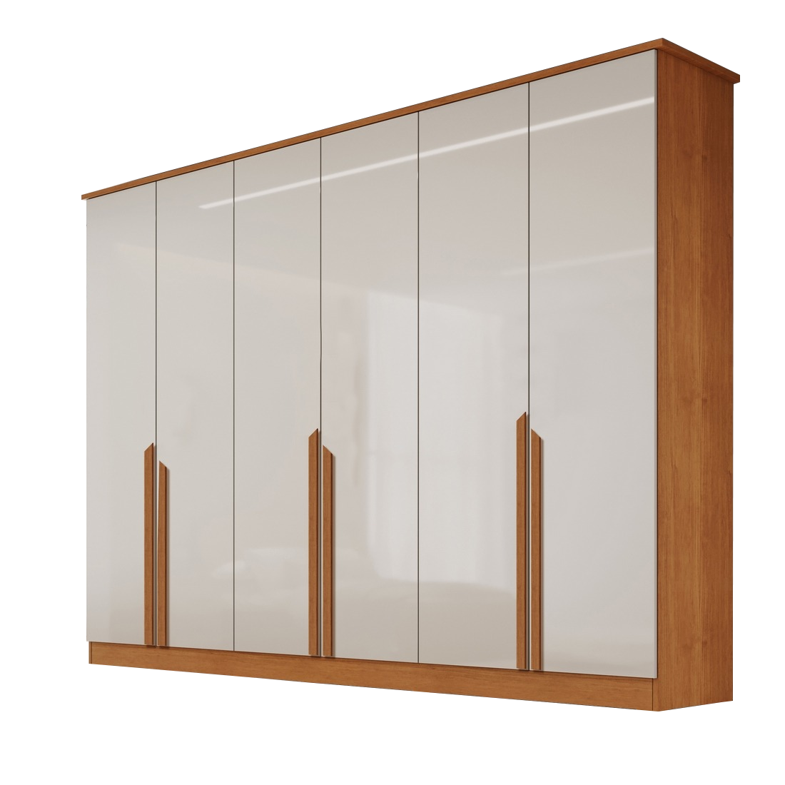 Guarda-Roupa 6 Portas Bianca 2,30 m Nature/Off White - BIANCHI - Imagem 3