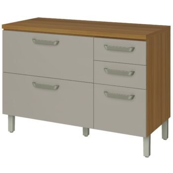 Balcão Princesa 120 2P3G Freijó/Off White - NESHER