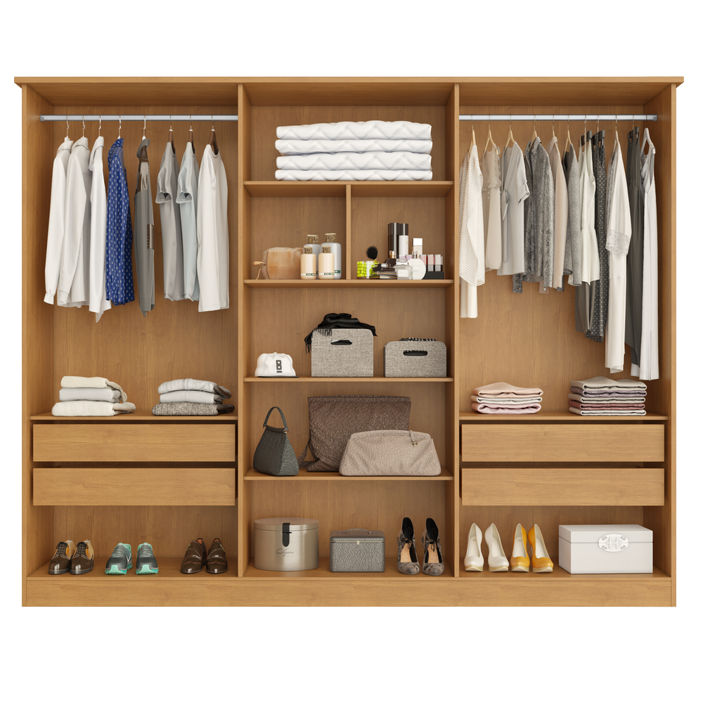 Guarda-Roupa 6 Portas Nina 2,12 m Nature/Off White - BIANCHI - Imagem 2