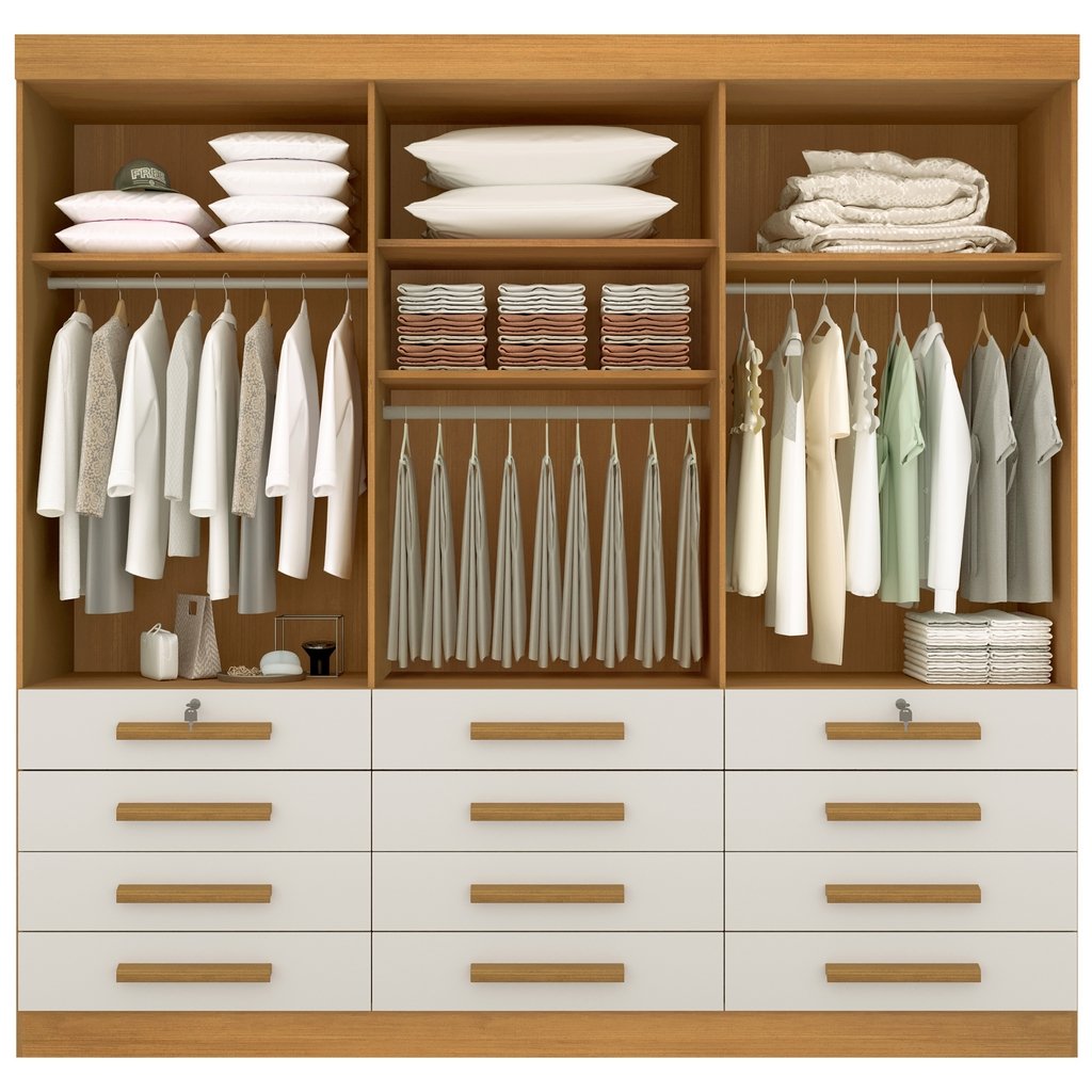 Guarda-Roupa 6 Portas Mônaco + Cômoda Ipanema Cinamono/Off White – D’DORO MÓVEIS - Imagem 5