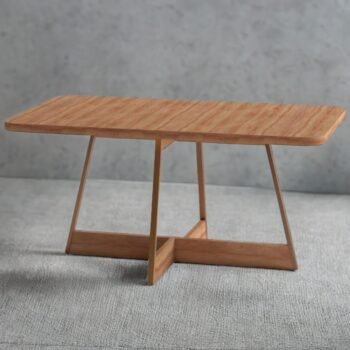 Mesa Átria 1592 Retangular 160 Rosê Cobre/Nogal Freijó - CARRARO MÓVEIS